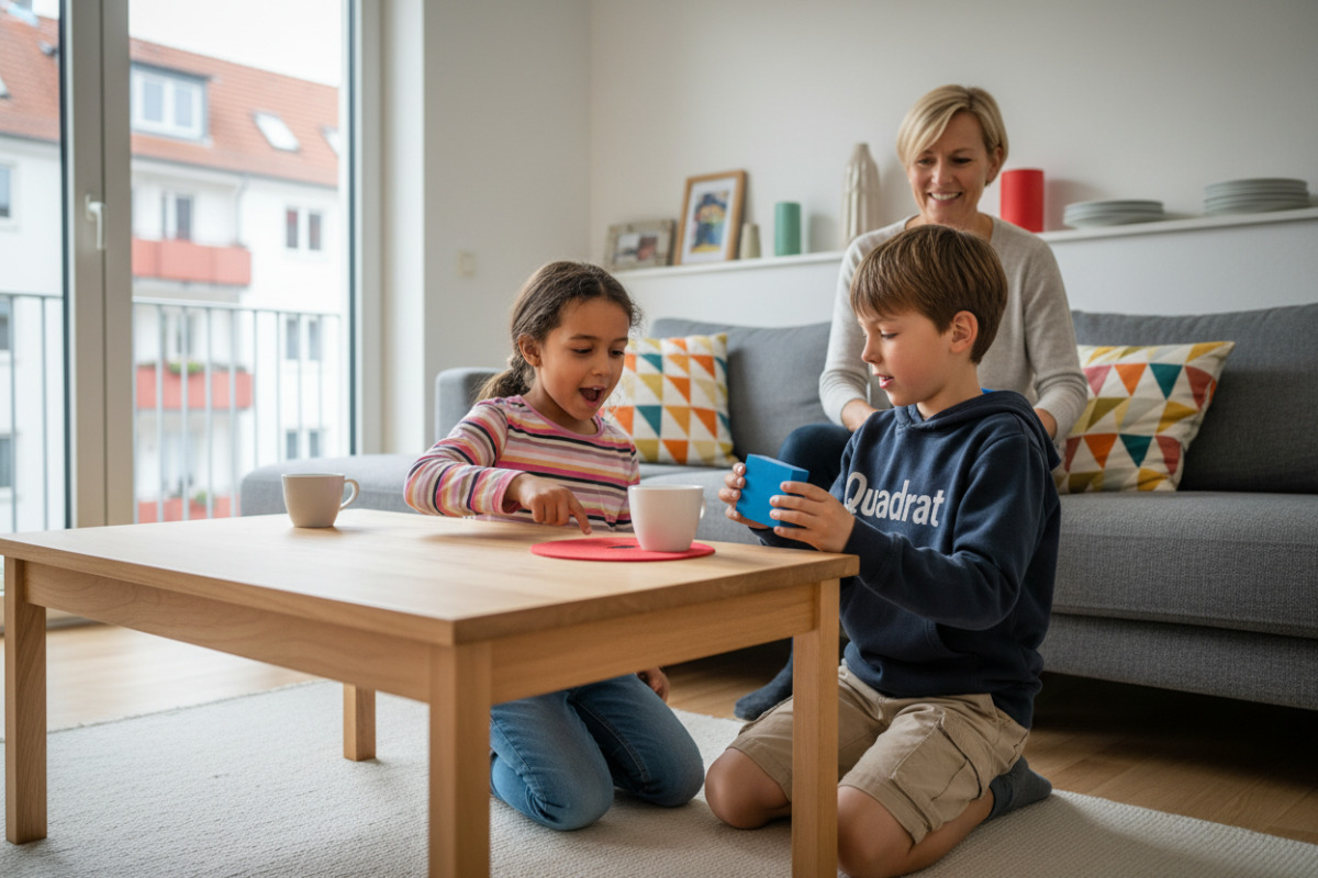 Alltagsgegenstände und Spielsituationen zeigen, wie Kinder geometrische Formen in ihrer Umgebung erkennen und benennen