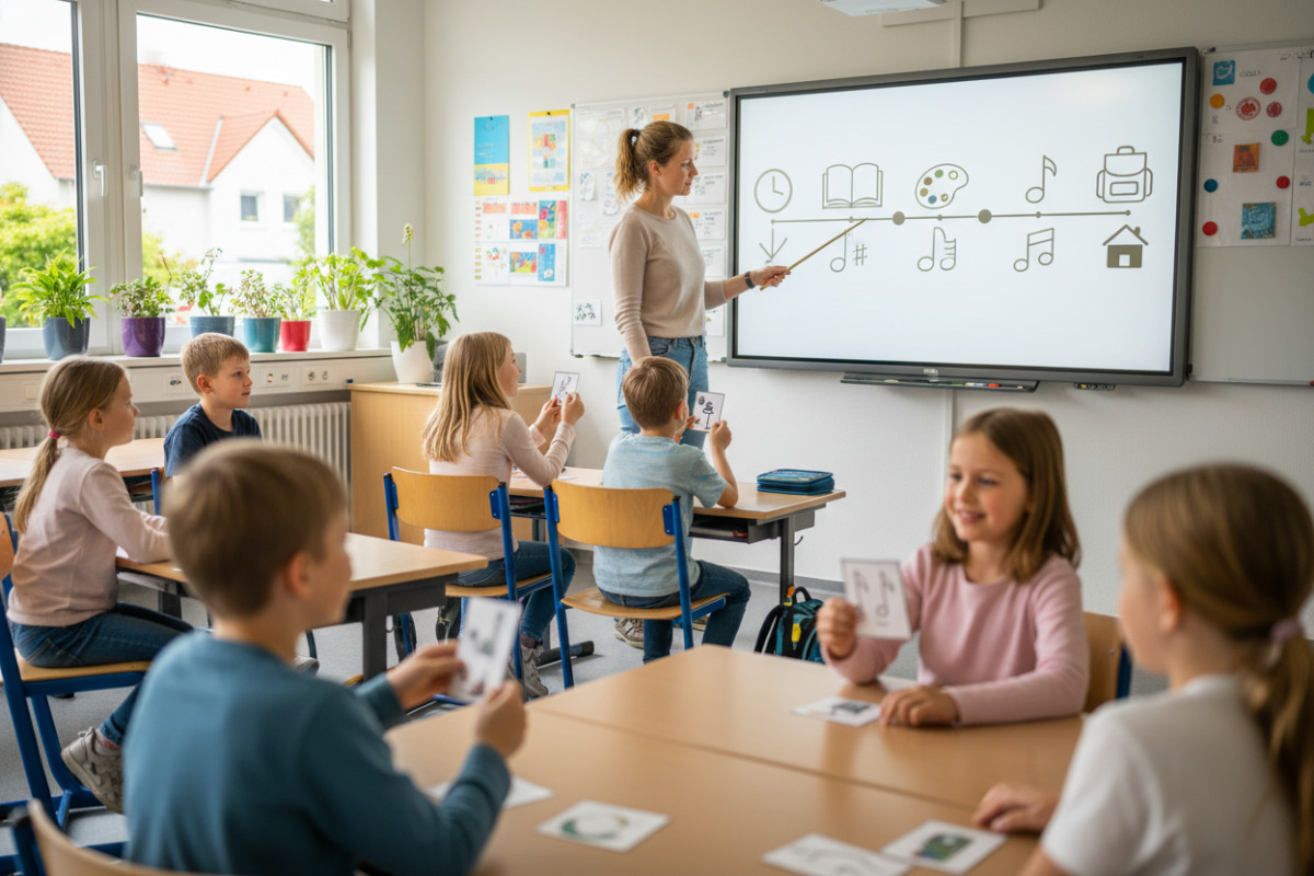 Abb. Wiederkehrende Abläufe helfen Kindern, sich im Unterricht sicher zu orientieren.