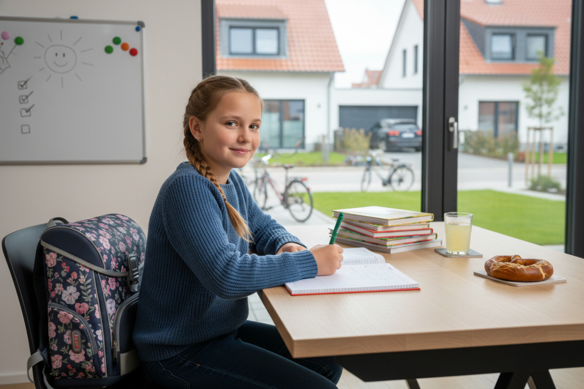 Abb. Ein klarer Abschluss in der Schule erleichtert den Start der Hausaufgaben zu Hause.