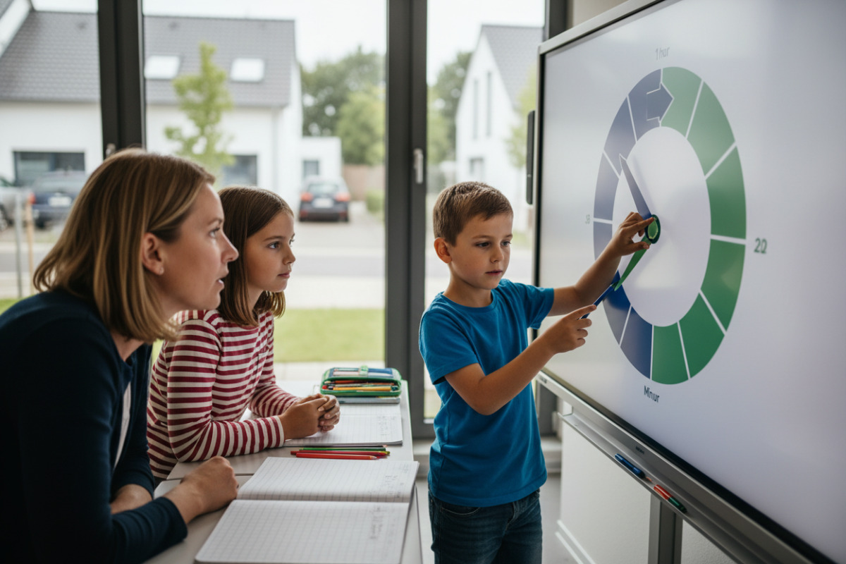Abb. Bewegliche Zeiger machen Zeitabläufe sichtbar und leichter verständlich.