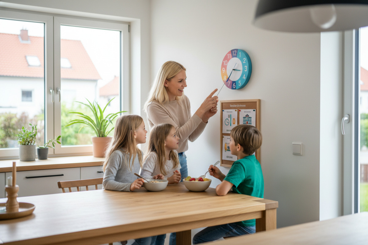 Abb. Feste Routinen helfen Kindern, Uhrzeiten mit echten Erlebnissen zu verbinden.
