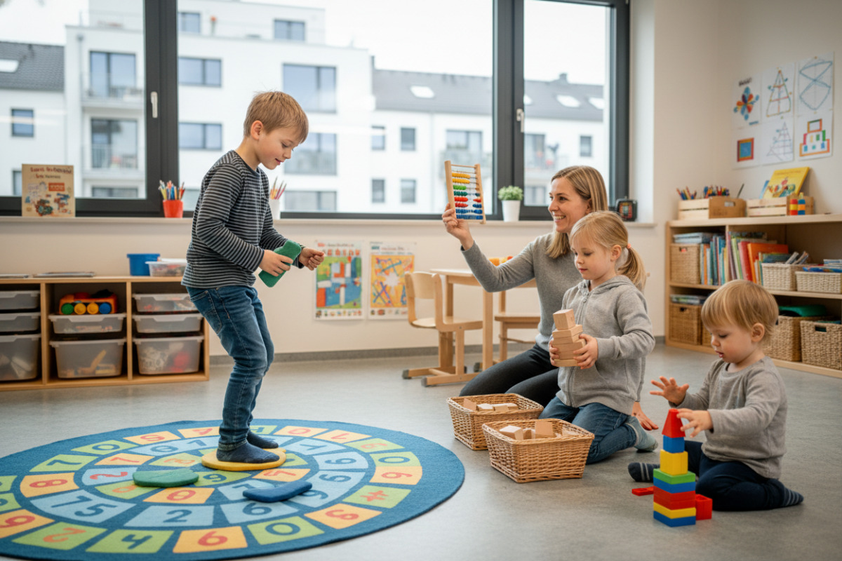Spielerische Mathe-Momente im Alltag zeigen, wie Kinder mit Material, Bewegung und kleinen Routinen sicher lernen können
