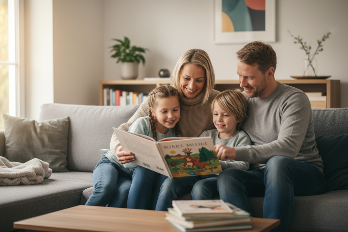 Abb. Gemeinsames Lesen gelingt leichter in kurzen, entspannten Einheiten.