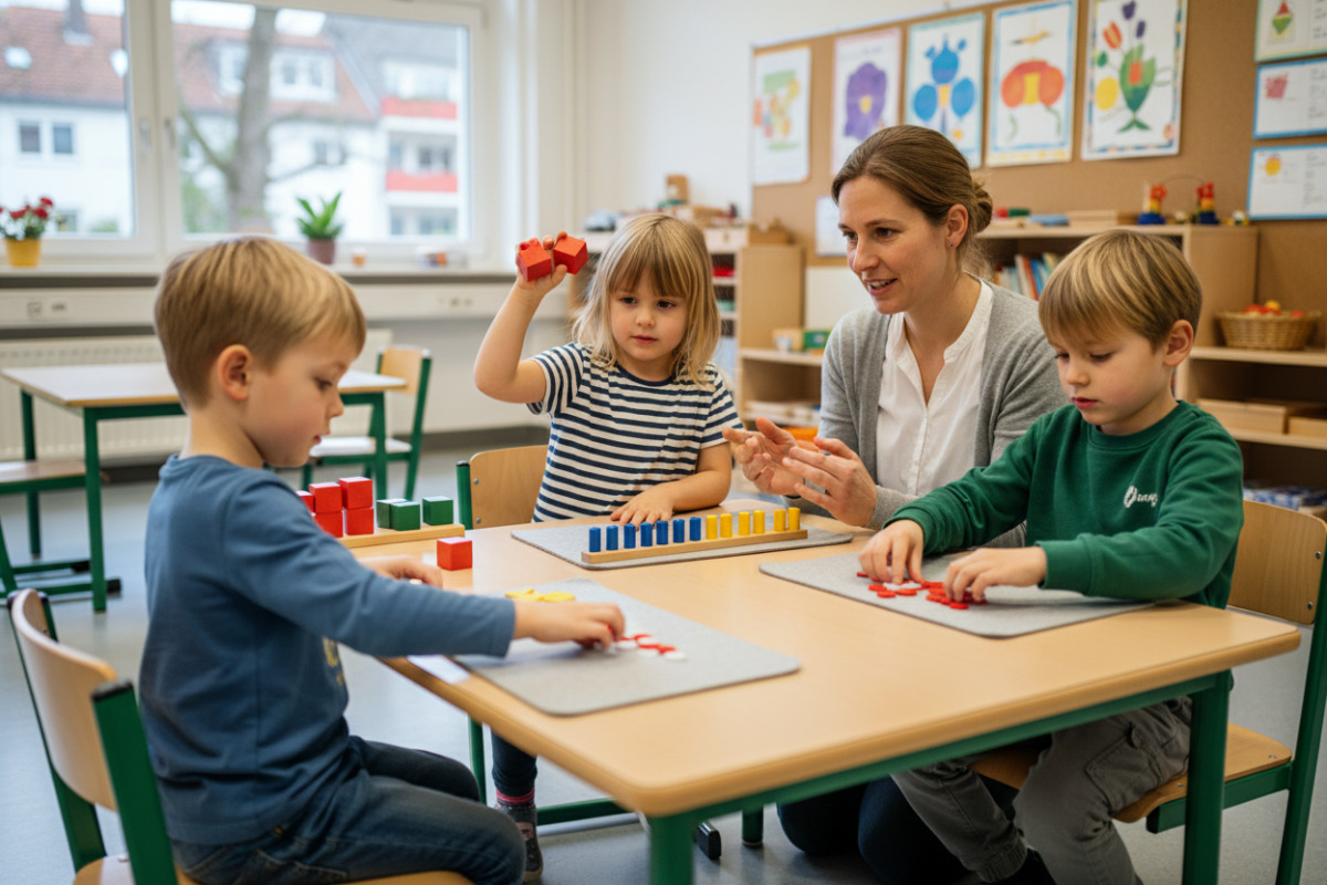 Abb. Rechnen wird greifbarer, wenn Kinder Mengen sehen, legen und verändern dürfen.