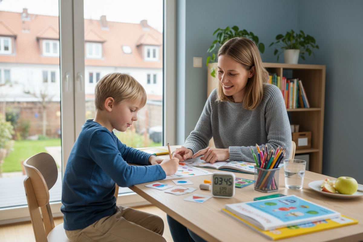 Ruhige Lernmomente entstehen durch klare Abläufe, kurze Aufgaben, passende Materialien und freundlichen Abschluss.