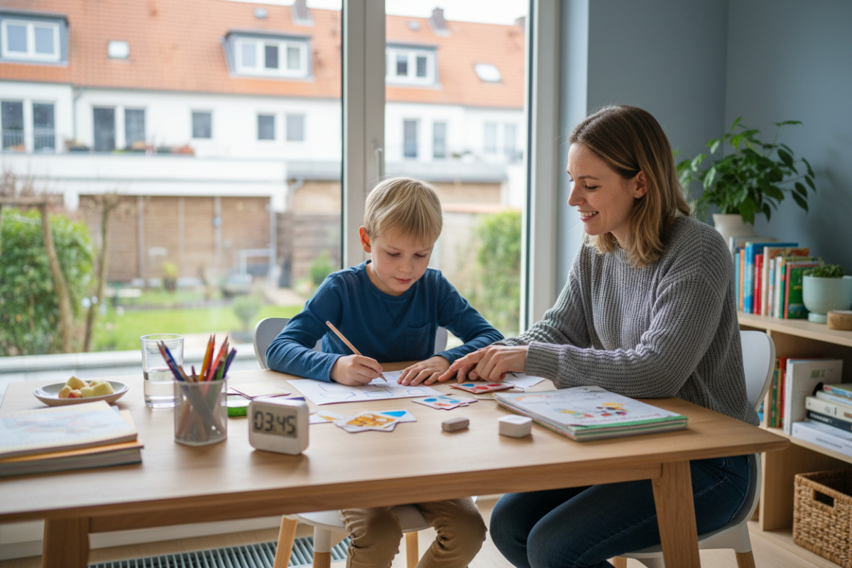 Ruhige Lernmomente entstehen durch klare Abläufe, kurze Aufgaben, passende Materialien und freundlichen Abschluss.