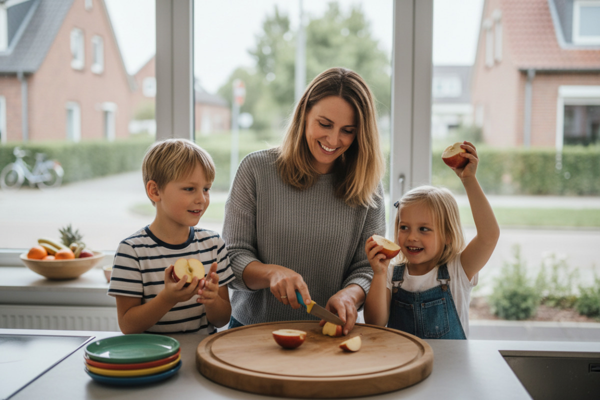 Abb. Halbieren wird leichter, wenn Kinder es zuerst im Alltag sehen.