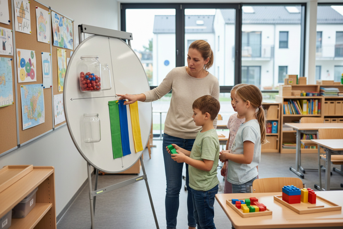 Abb. Prozentangaben lassen sich mit einfachen Materialien greifbar machen.