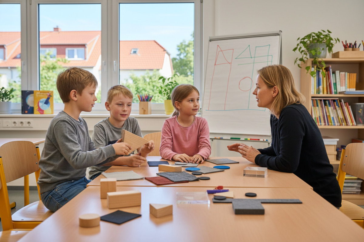 Alltagssituationen zeigen, wie Kinder Lerninhalte mit Formen, Materialien und gemeinsamen Gesprächen begreifen.