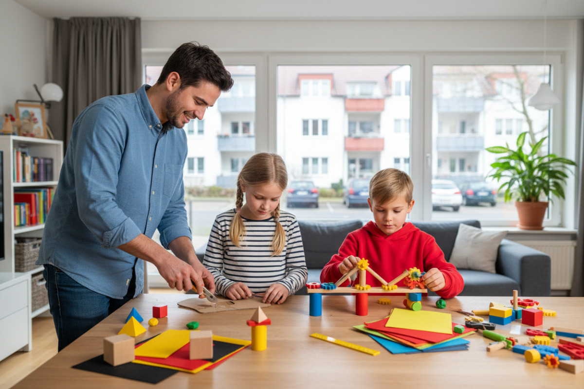 Alltag, Basteln und Bauen zeigen Kindern, dass Geometrie überall vorkommt und nicht nur im Schulbuch lebt.