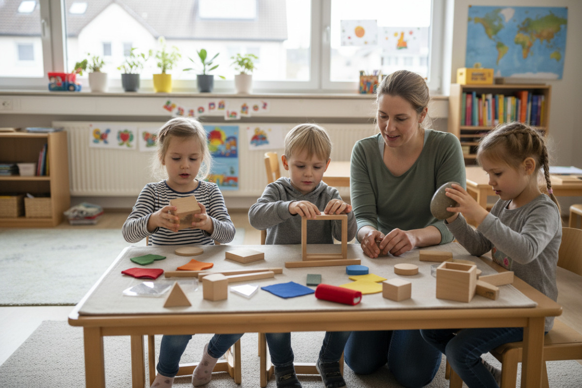 Abb. Formen werden greifbar, wenn Kinder sie sehen, anfassen und in Ruhe vergleichen.