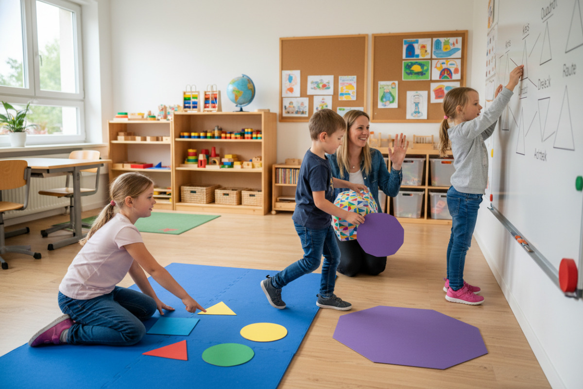 Abb. kurze Suchübung bringt Bewegung, Sprache und Geometrie zusammen.