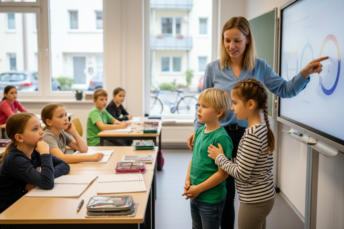 Abb. Gemeinsames Zeigen und Sprechen macht die Zeigerbewegung verständlicher.