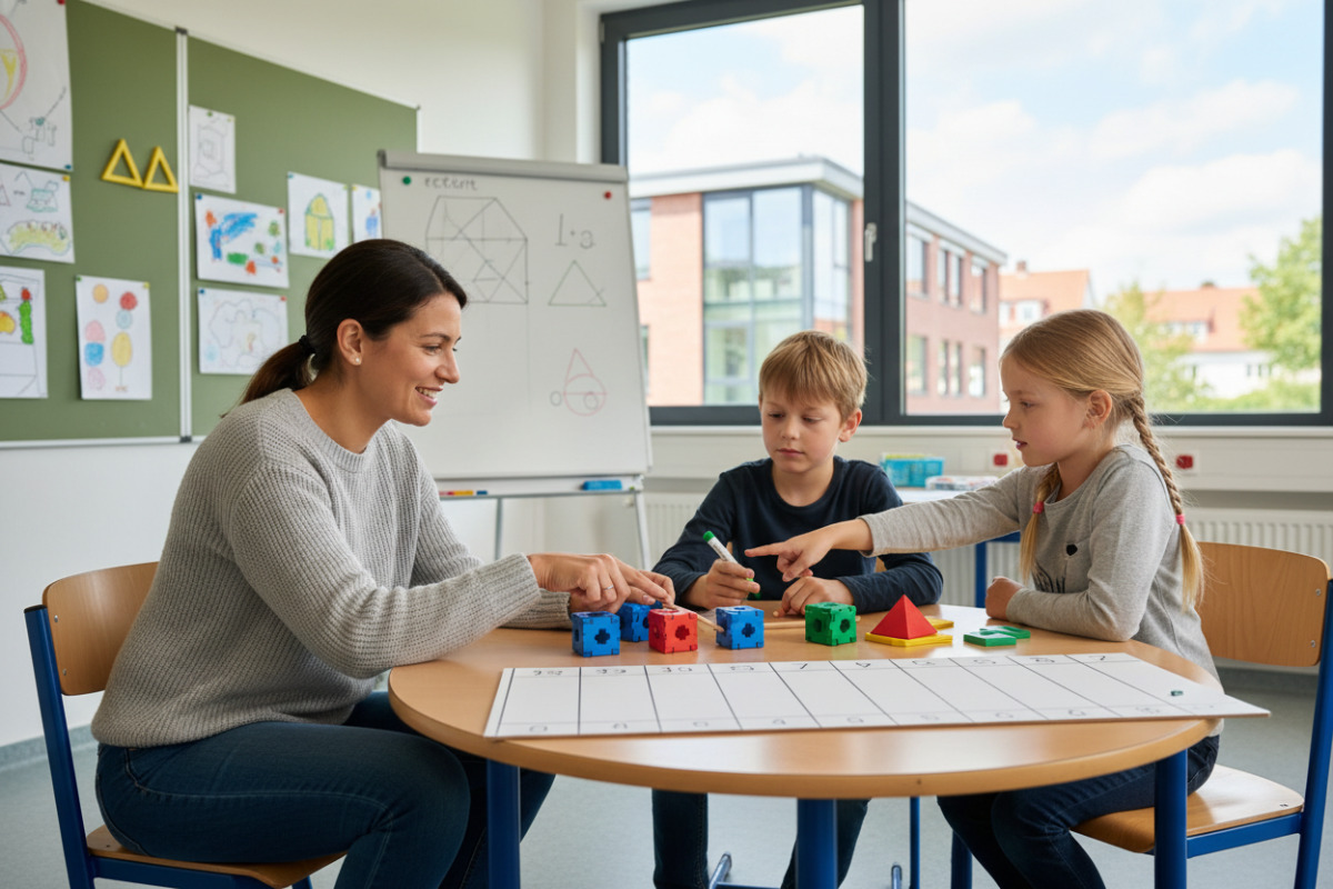 Abb. Geduldige Begleitung hilft Kindern, mathematische Begriffe Schritt für Schritt zu klären.