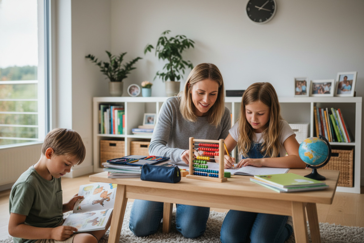 Ruhige Lernmomente zu Hause lesen, rechnen, vorbereiten und gemeinsam kleine Fortschritte wahrnehmen