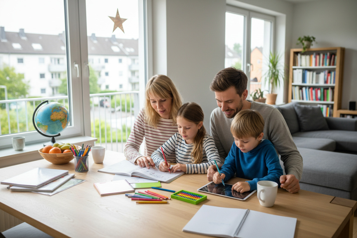Ruhige Lernmomente zu Hause lesen, rechnen, vorbereiten und gemeinsam kleine Fortschritte wahrnehmen