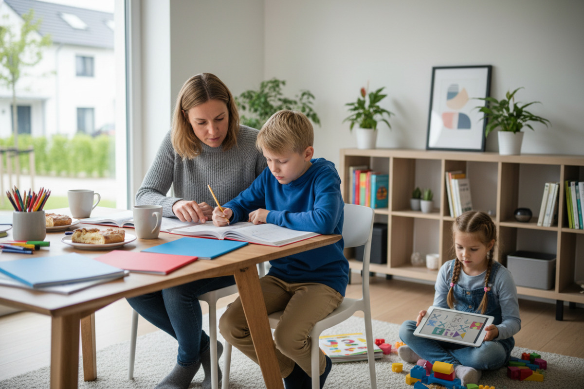 Ruhige Lernmomente zu Hause lesen, rechnen, vorbereiten und gemeinsam kleine Fortschritte wahrnehmen