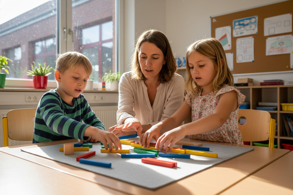 Abb. Rechnen wird greifbarer, wenn Kinder anfassen und verschieben können.