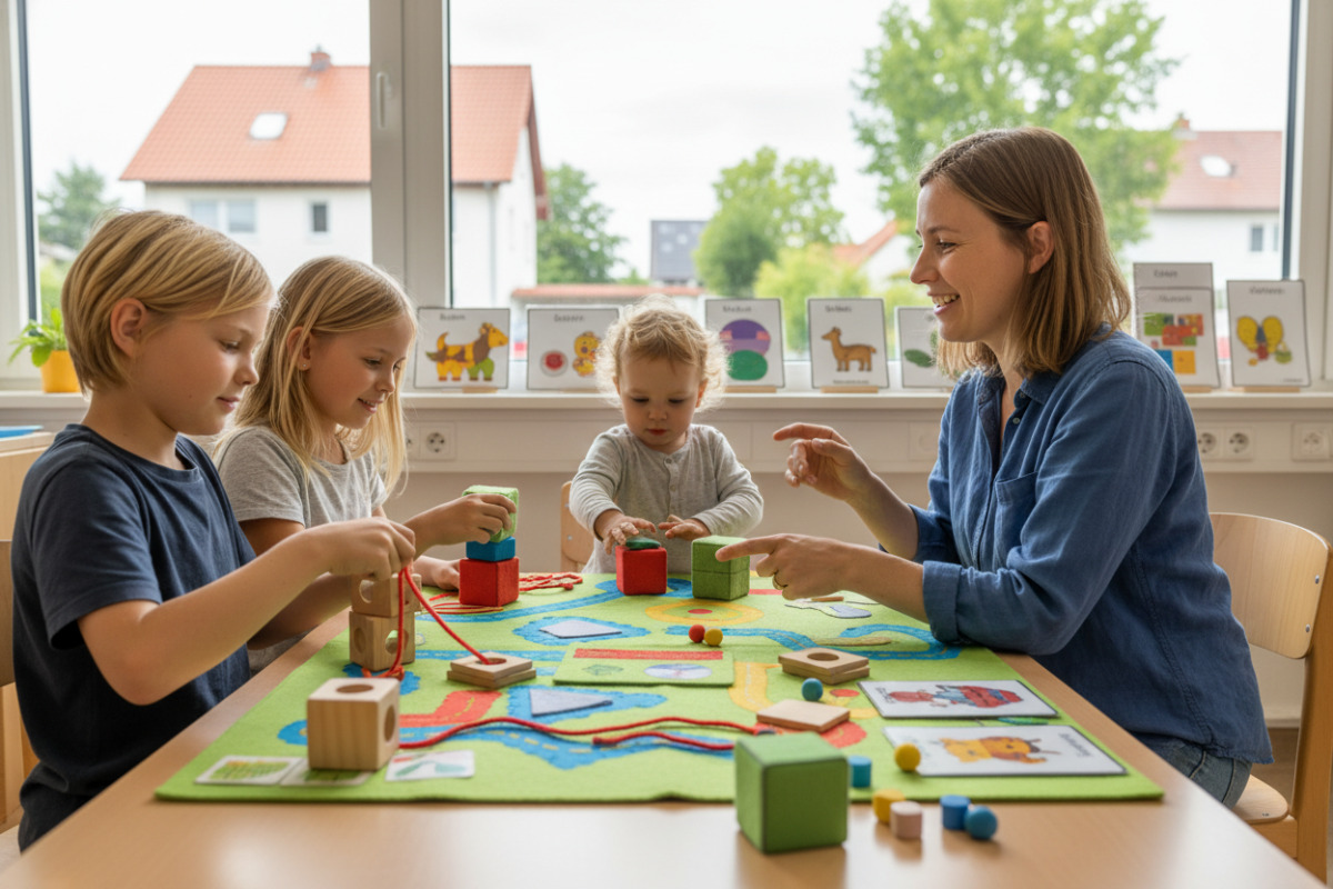 Alltagsnahe Angebote verbinden Bewegung, Sprache, Aufmerksamkeit und feinmotorisches Handeln in überschaubaren