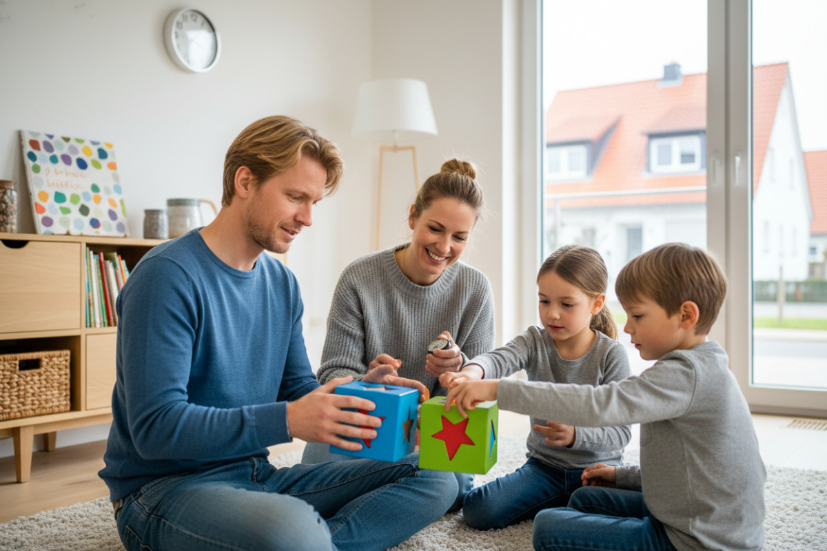 Abb. Kurze Spiele im Alltag stärken Konzentration, ohne Kinder unter Leistungsdruck zu setzen.