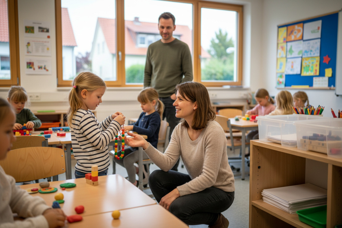 Abb. Feinmotorische Aufgaben gelingen besser, wenn Erwachsene ermutigen und nicht drängen.