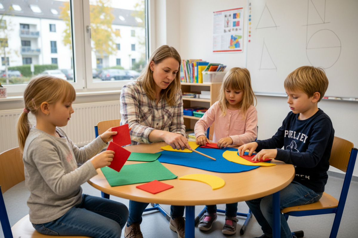 Abb. Durch Legen und Vergleichen wird der Begriff Fläche anschaulich.