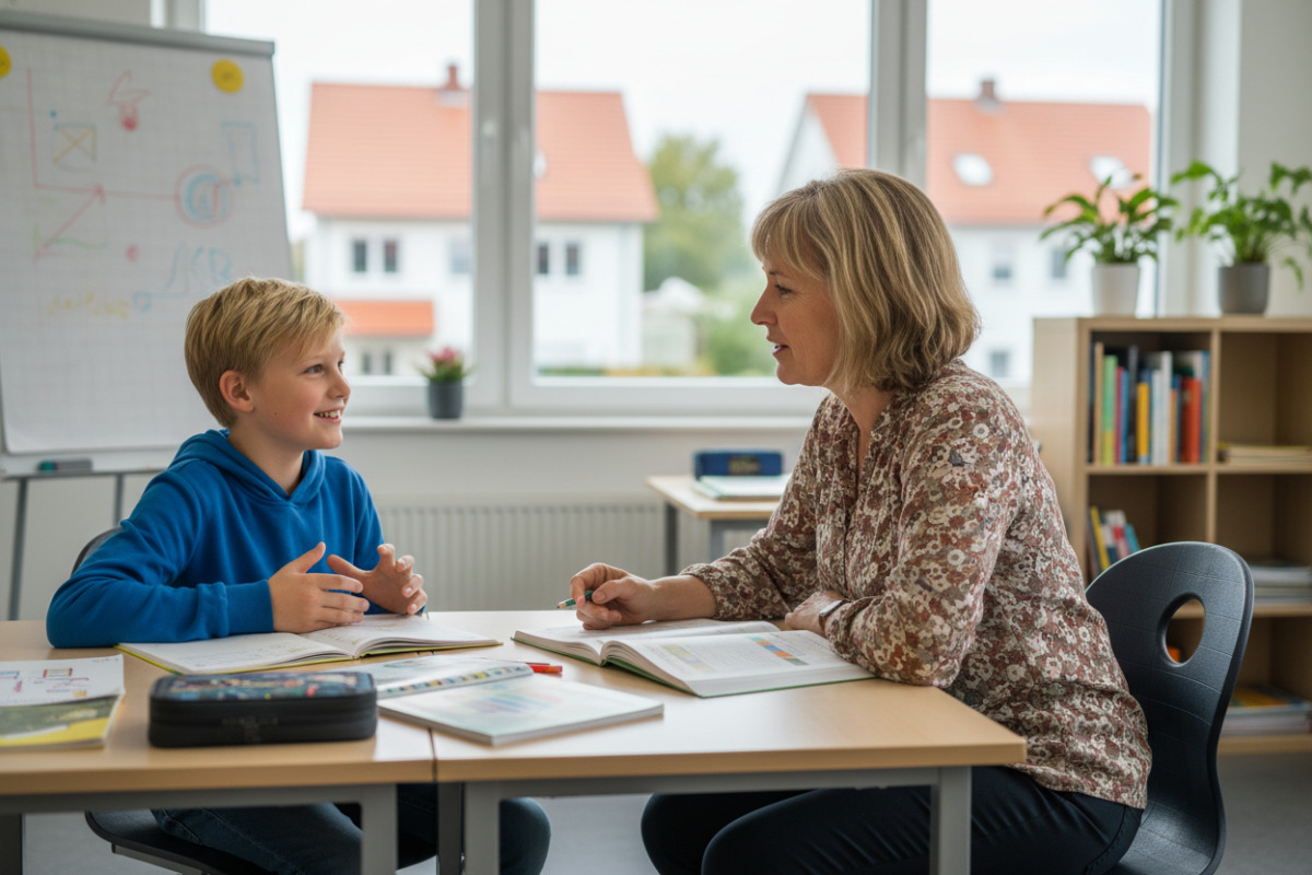 Abb. Ein zugewandtes Gespräch kann Lernstress deutlich verringern.