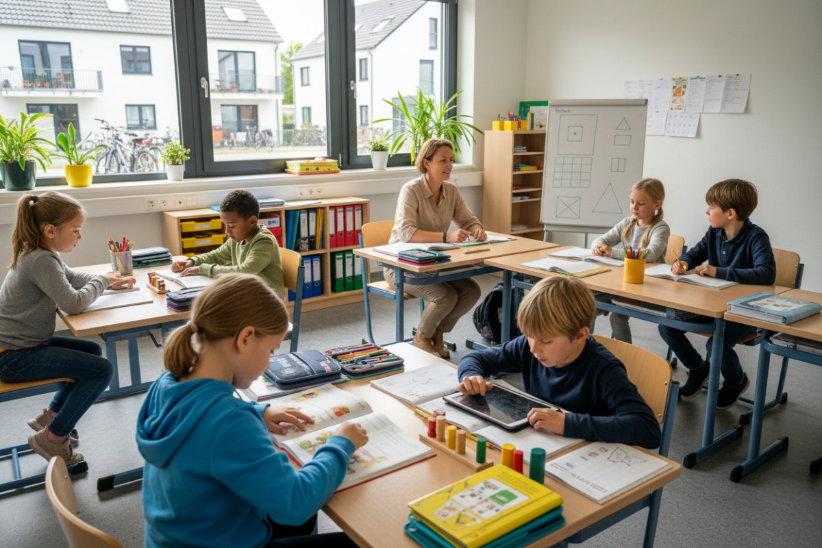 Lesen, Rechnen, Begleitung und ein ruhiger Arbeitsplatz greifen im Lernalltag der dritten Klasse ineinander.
