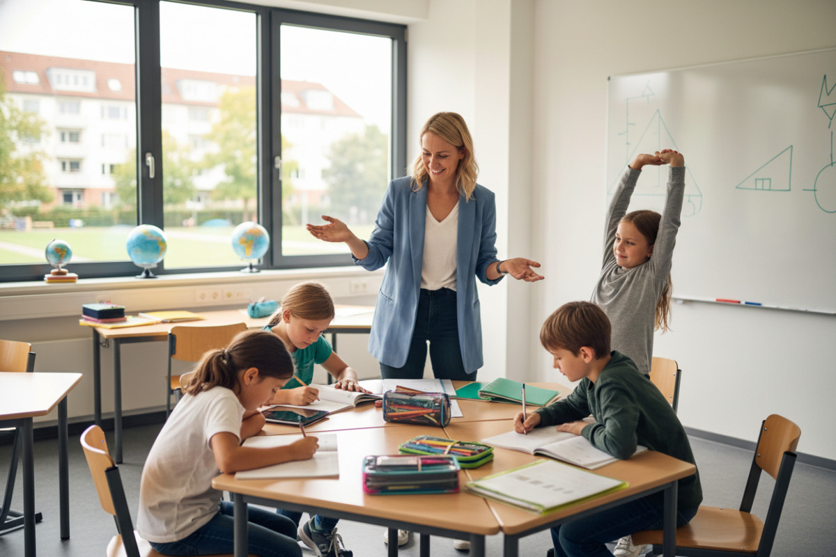 Abb. kleine Übung kann den Wechsel zwischen Bewegung, Gespräch und konzentriertem Arbeiten erleichtern.