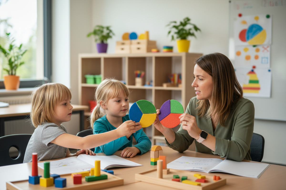 Abb. Kinder verstehen Drittel leichter, wenn sie gleiche und ungleiche Teile direkt vergleichen.