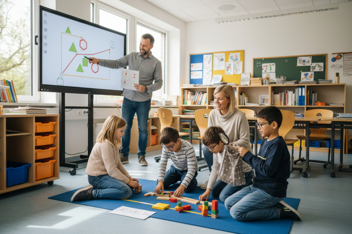 Abb. Schatzsuche verbindet Bewegung, Sprache und mathematisches Denken.