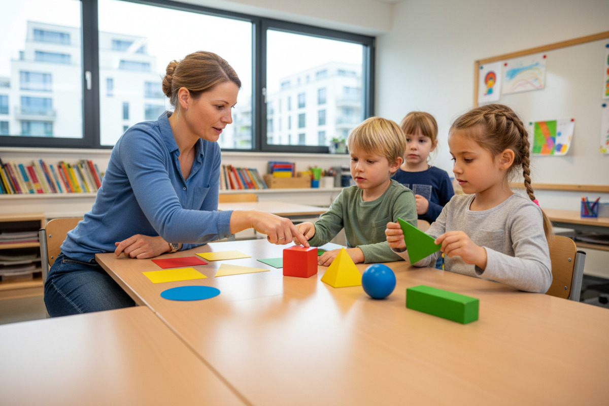 Abb. Der Unterschied zwischen flachen Formen und Körpern wird durch Vergleichen sichtbar.