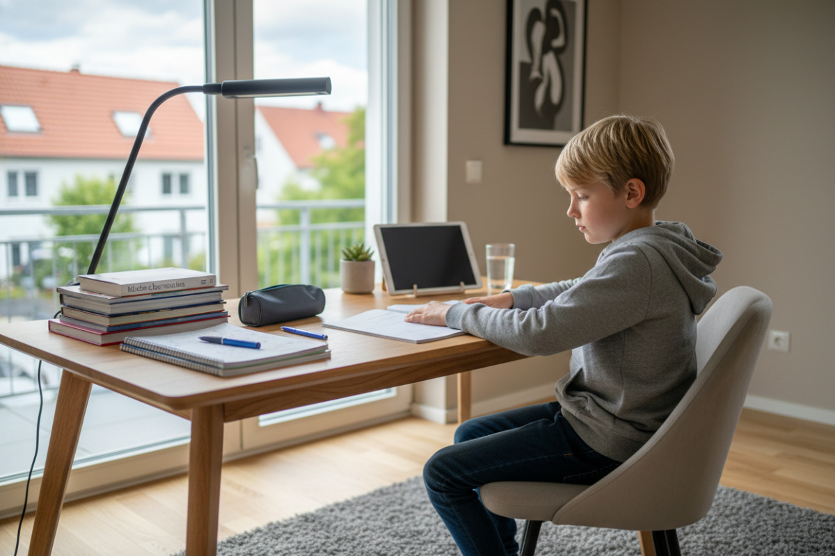 Abb. Ein übersichtlicher Arbeitsplatz macht den Einstieg in die Hausaufgaben leichter.