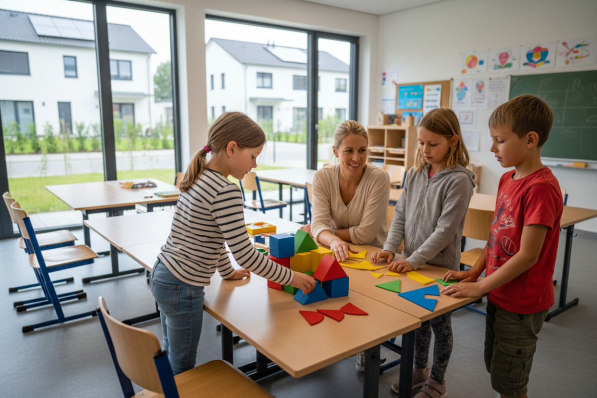 Abb. Formen machen Mengen, Hälften und Drittel für Kinder sichtbar.