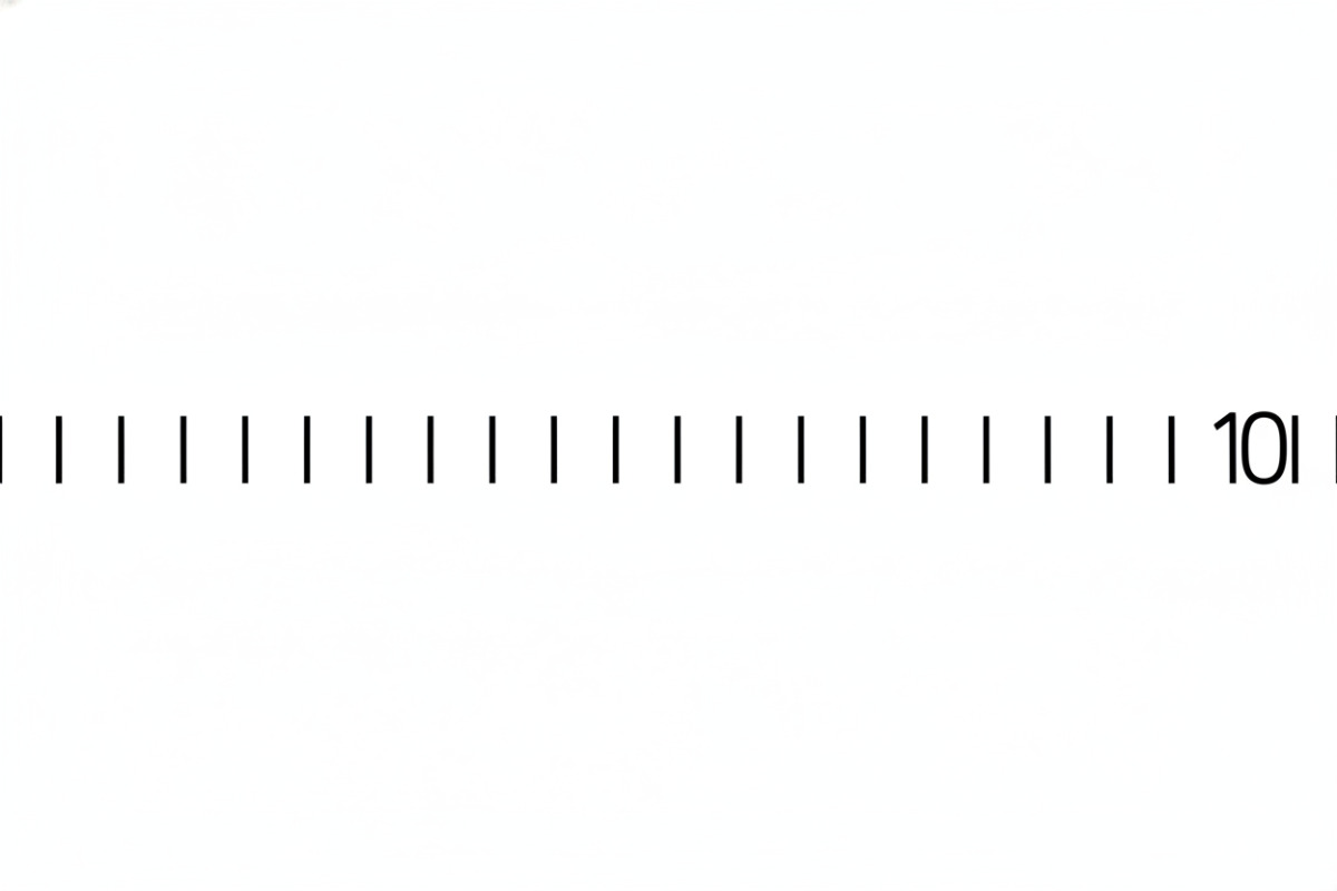 Zahlenstrahl mit markierten Zehnern