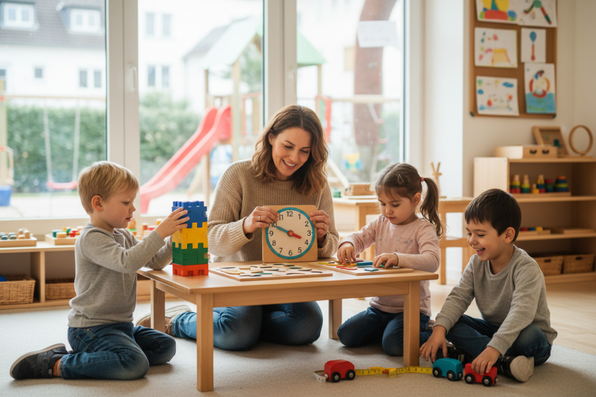 Alltagssituationen zeigen, wie Vorschulkinder Mengen, Formen, Zeit und Längen spielerisch begreifen können.