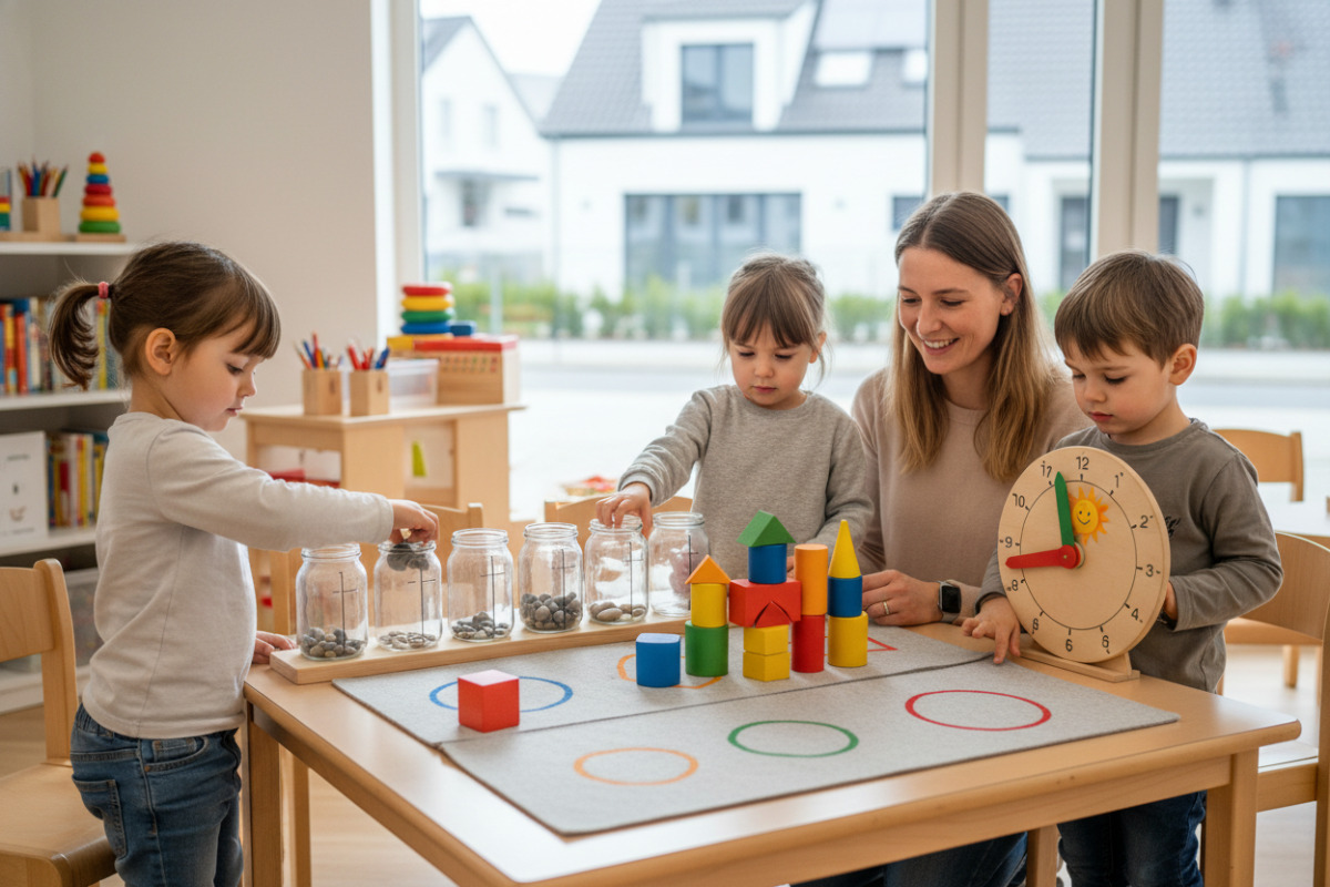 Alltagssituationen zeigen, wie Vorschulkinder Mengen, Formen, Zeit und Längen spielerisch begreifen können.