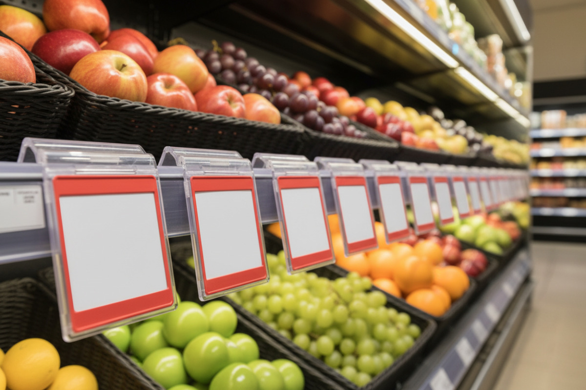 Preisschilder im Supermarkt