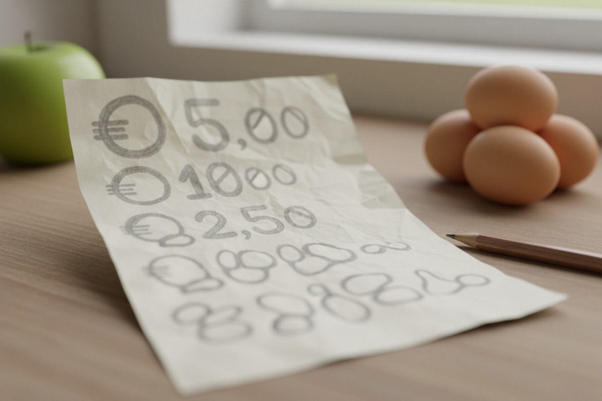 Einkaufszettel mit gerundeten Preisen