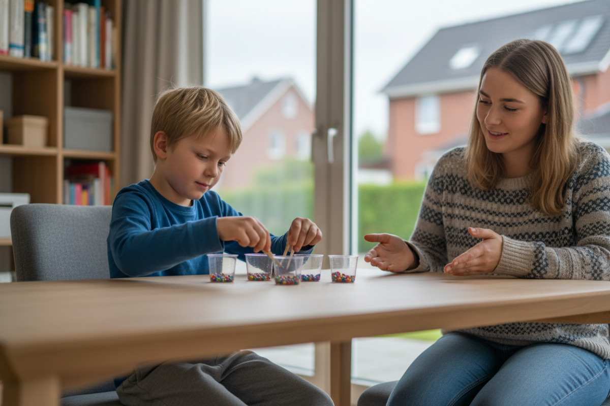 Abb. Kleine, klare Aufgaben fördern Konzentration, ohne Kinder zu überfordern.