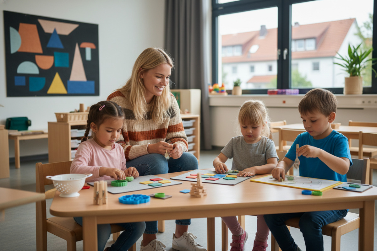 Abb. Alltagsgegenstände machen , Formen und Muster für Kinder greifbar.