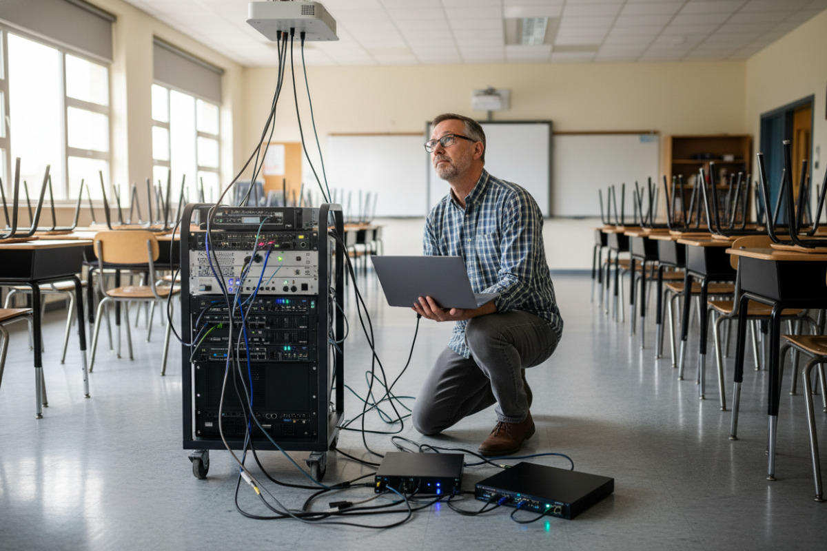 IT-Administrator richtet Schul-WLAN ein 4