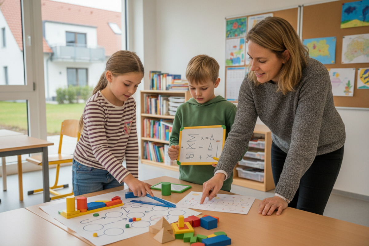 Alltägliche Lernsituationen zeigen, wie Kinder , Formen, Diagramme und Rechenwege mit Unterstützung entdecken.