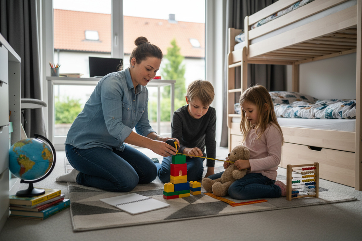 Abb. Alltagsmessungen im Kinderzimmer verbinden Mathematik mit echten Erfahrungen.