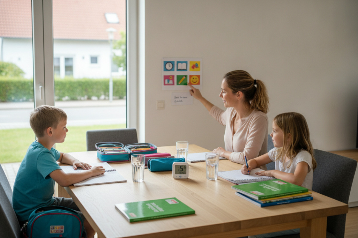 Abb. Ein wiederkehrender Ablauf nimmt dem Hausaufgabenstart viel Schwere.