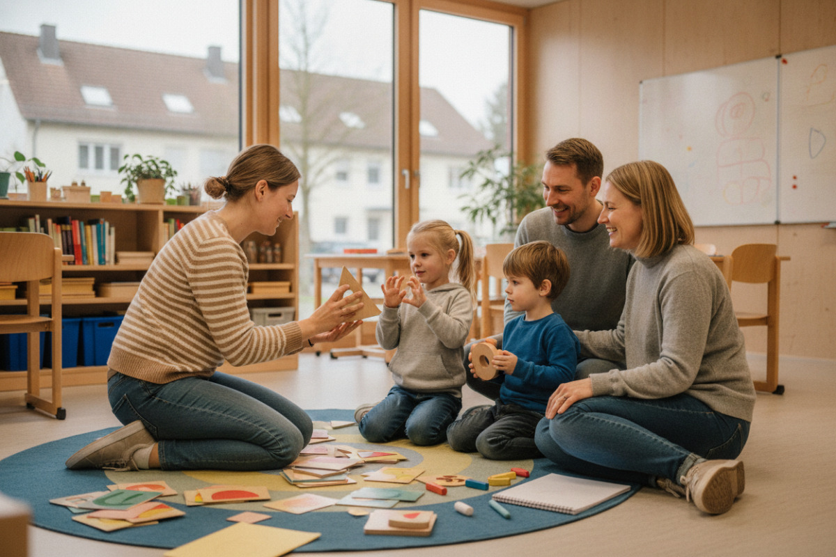 Alltagsnahe Rituale verbinden Aufmerksamkeit, Sprache, Formen, Bewegung und gemeinsames Entdecken.
