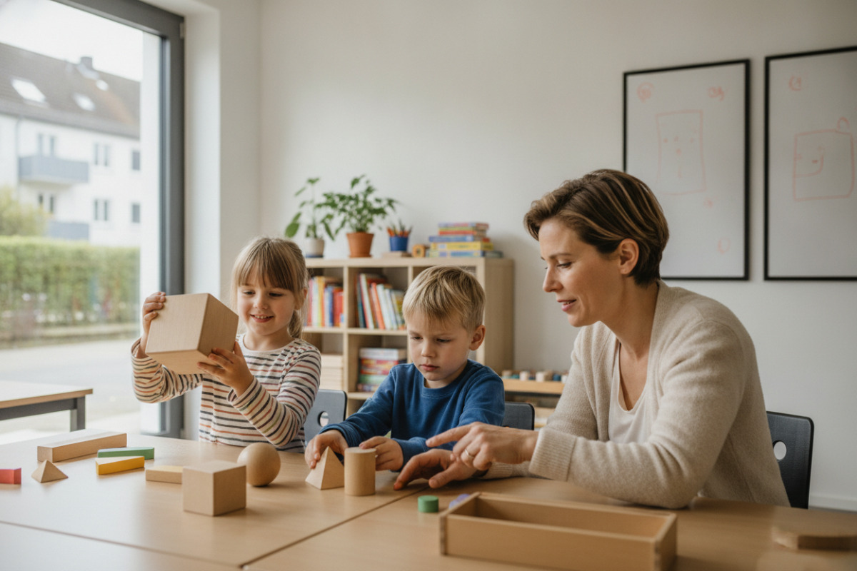 Abb. Formen und Größen werden leichter verstanden, wenn Kinder sie anfassen und vergleichen.