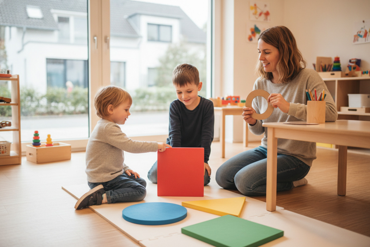 Abb. Die wichtigsten Grundformen begegnen Kindern zuerst als einfache Flächen.