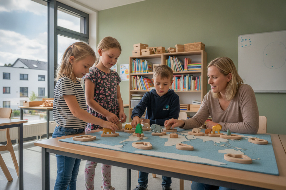 Abb. Wenn Kinder Figuren anfassen und legen, prägen sich Namen leichter ein.