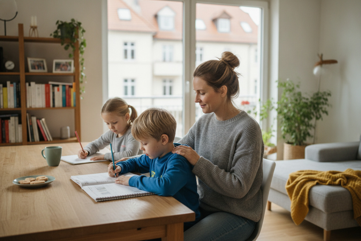 Abb. ruhige Lernminute zu Hause kann Kindern Sicherheit geben.